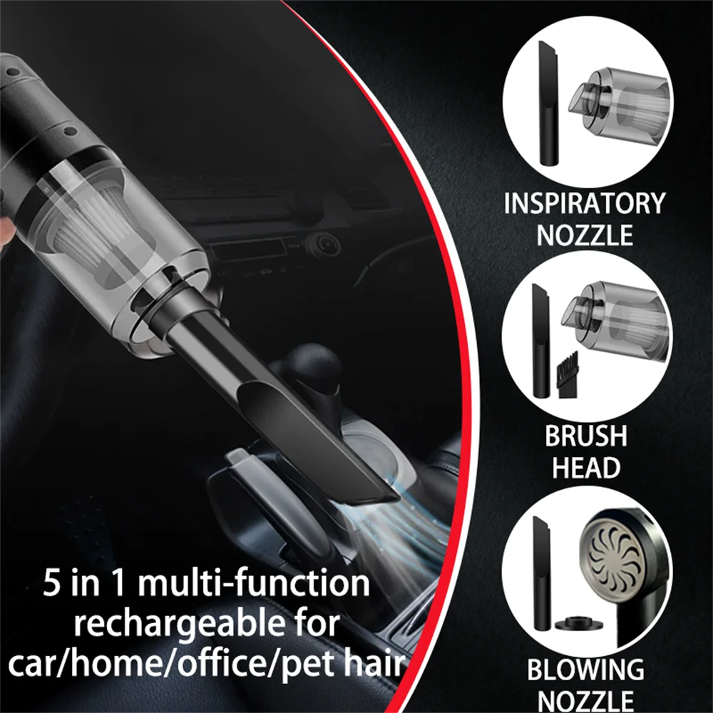Handheld Portable Vacuum Cleaner – Compact Cordless for Car & Home