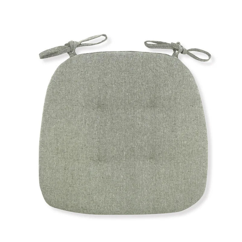Cotton Linen Chair Cushion – Breathable U-Shape Seat Pad with Ties