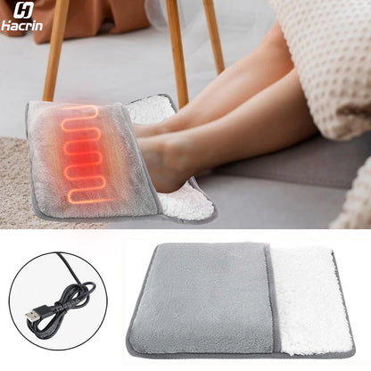 USB Electric Foot Warmer Heating Pad – Soft Plush Fleece