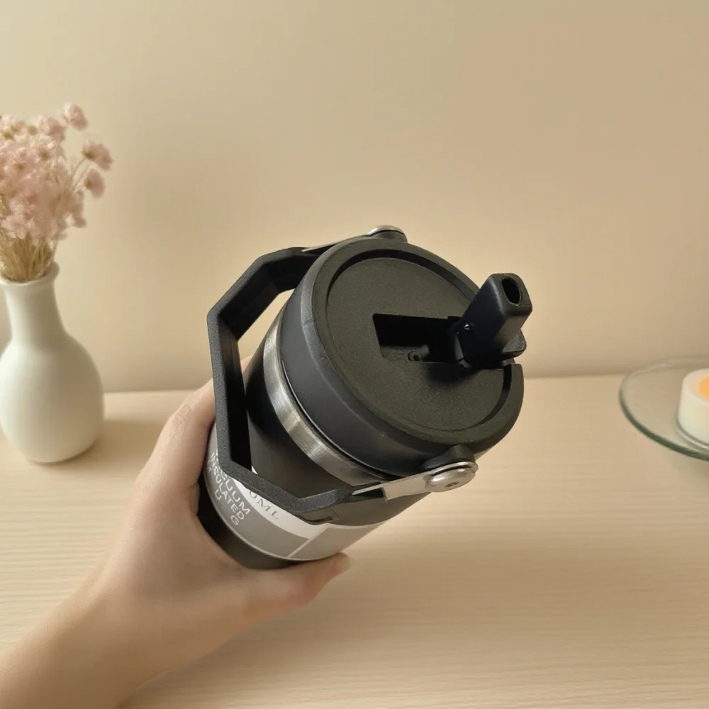 30oz Stainless Steel Travel Tumbler with Straw & 3-Way Lid