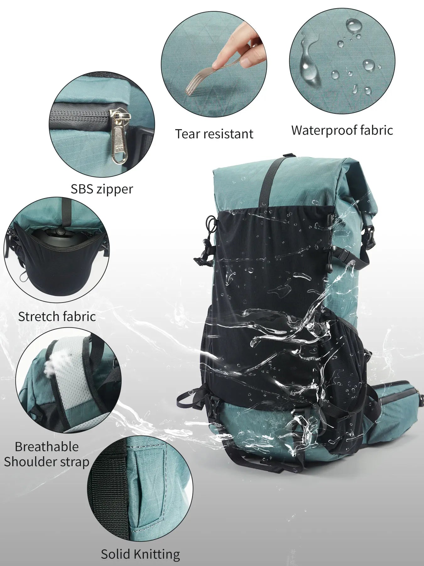 40L Hiking Backpack – Waterproof Outdoor Camping & Travel Bag
