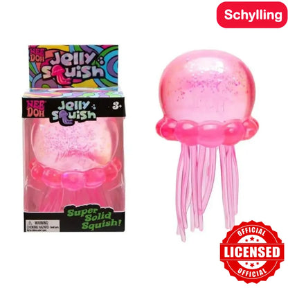 Needoh Jelly Squish Jellyfish Squishy Toy – Glitter Stress Relief Squeeze Ball