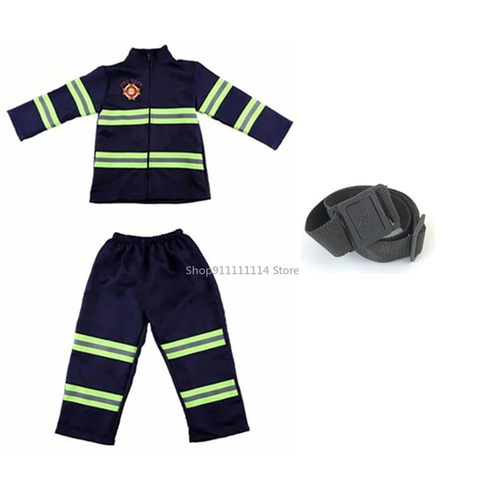 Kids Firefighter Costume Set – Children's Fireman Role Play Uniform with Accessories