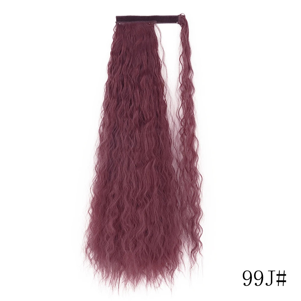 Wrap Around Ponytail Extension Synthetic Straight Hair 22-34 Inch