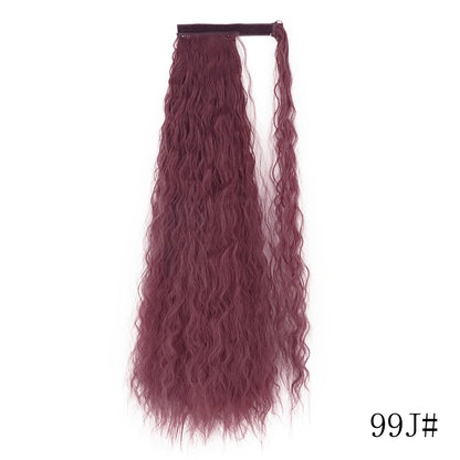 Wrap Around Ponytail Extension Synthetic Straight Hair 22-34 Inch