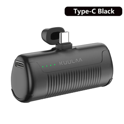 KUULAA Mini Power Bank 4500mAh – Plug-In Portable Charger for iPhone & USB-C