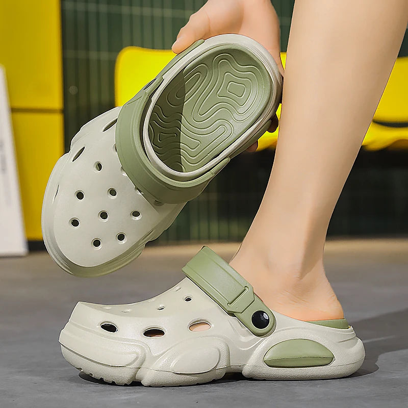 Men's Thick-Sole Clogs – Breathable Non-Slip Beach Sandals