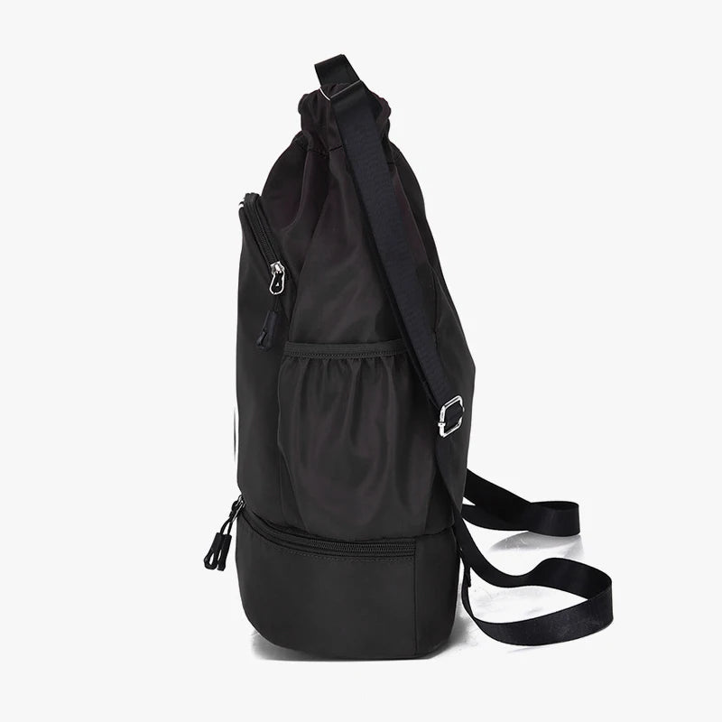 Sports Drawstring Backpack with Shoe Compartment – Waterproof Gym Bag