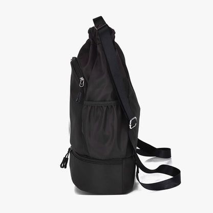 Sports Drawstring Backpack with Shoe Compartment – Waterproof Gym Bag