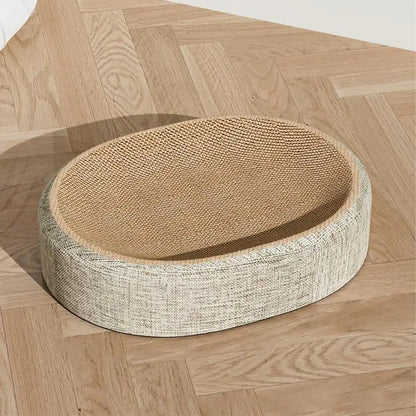 Oval Sisal Cat Scratcher Bed – 2-in-1 Scratching Pad & Sleeping Mat