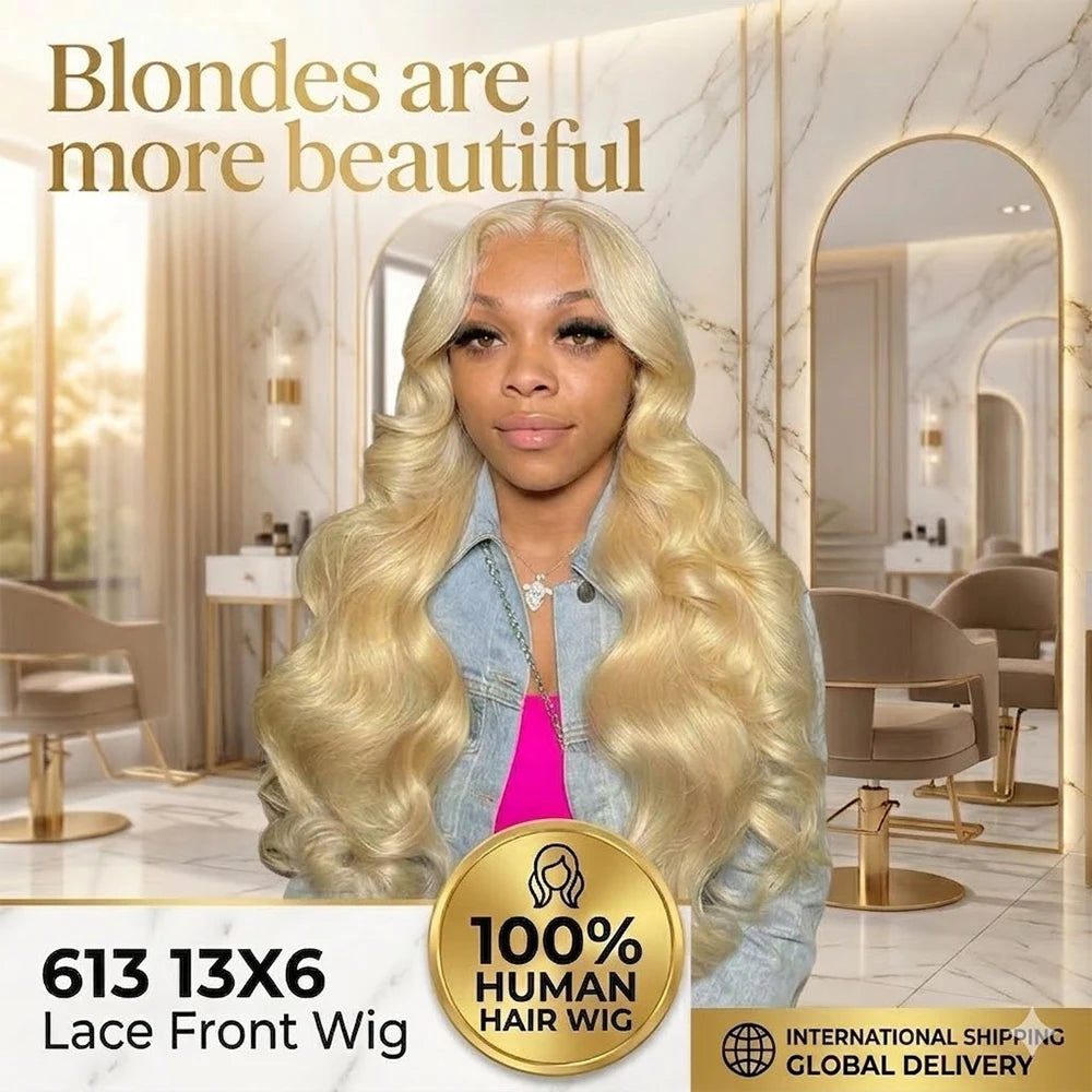 613 Blonde Body Wave Wig – 13x6 HD Lace Frontal 100% Human Hair
