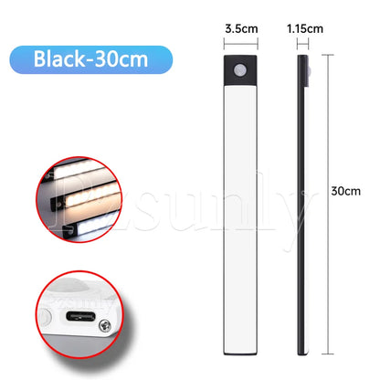 Motion Sensor LED Night Light – USB-C Rechargeable, 3 Color Modes, Stepless Dimming