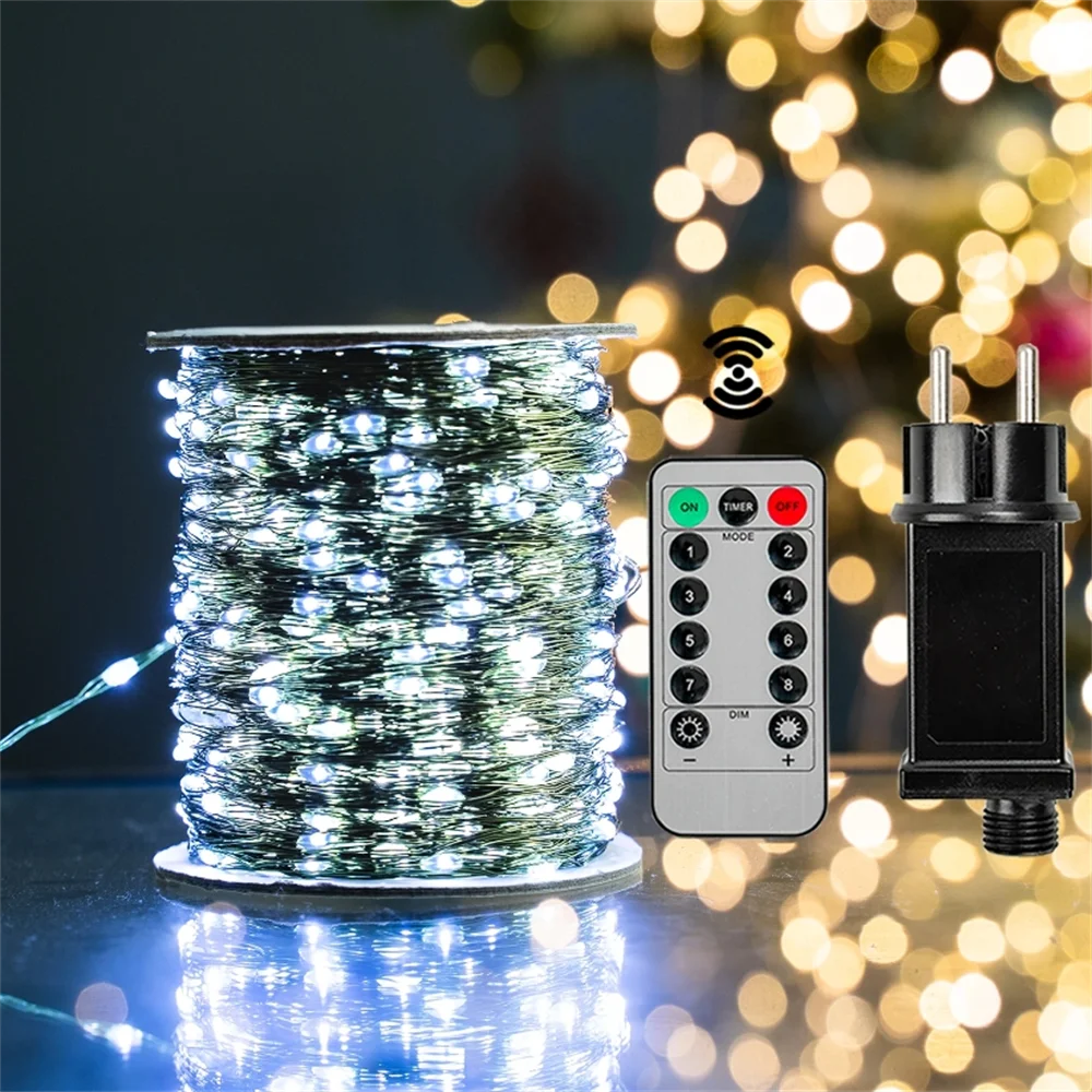 Fairy String Lights 500/1000 LED Waterproof with Remote – Christmas Outdoor Decor