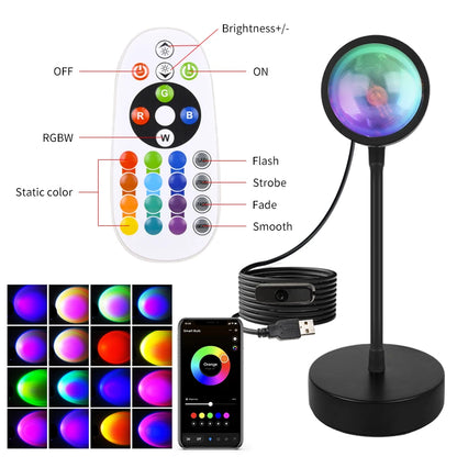 Sunset Projection Lamp RGB Smart App & IR Remote Control