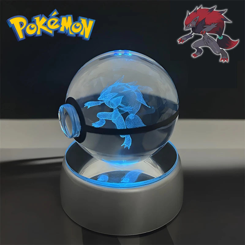 Pokémon 3D Crystal Poké Ball Night Light with LED Base