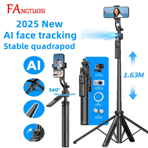 360° Gimbal Stabilizer Selfie Stick Tripod with Bluetooth Shutter