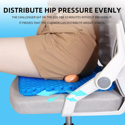 Gel Seat Cushion – Honeycomb Breathable Pressure Relief Pad