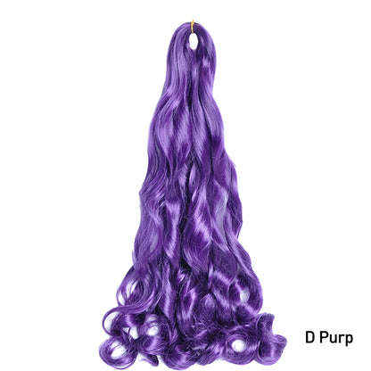French Curl Braiding Hair 24 Inch – Pre-Stretched Synthetic Spiral Braids for Women