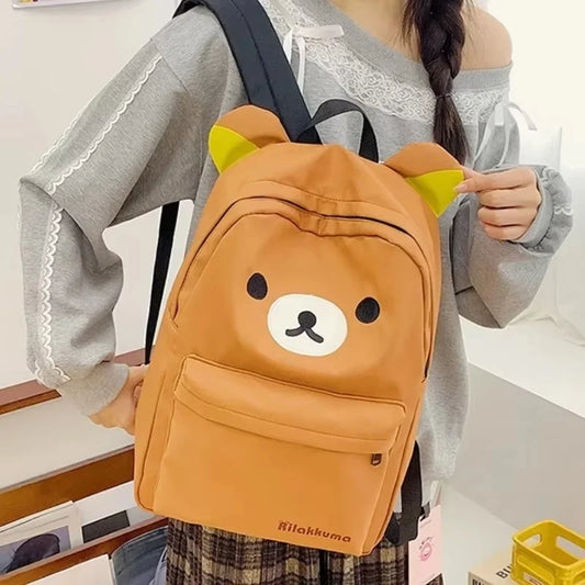 Cute Rilakkuma Bear Large Capacity School Backpack