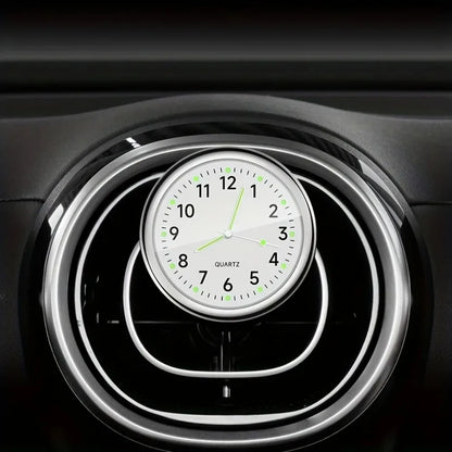 Mini Car Dashboard Clock – Stick-On Luminous Quartz Analog Watch