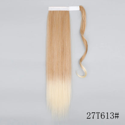 Wrap Around Ponytail Extension Synthetic Straight Hair 22-34 Inch