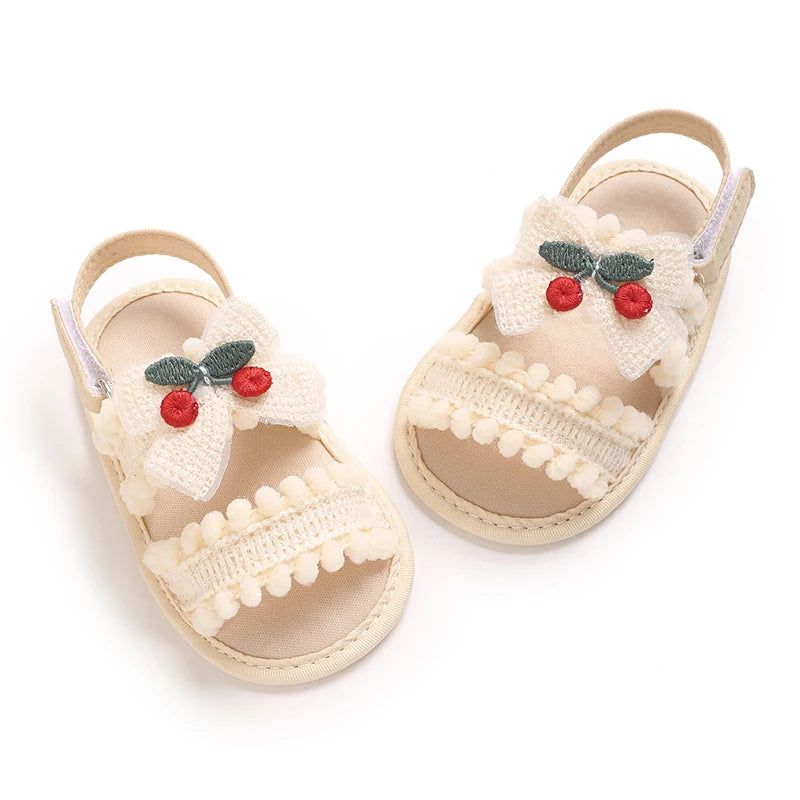 Baby Girl Sandals – Soft Sole Bow Crib Shoes for Infants & Toddlers