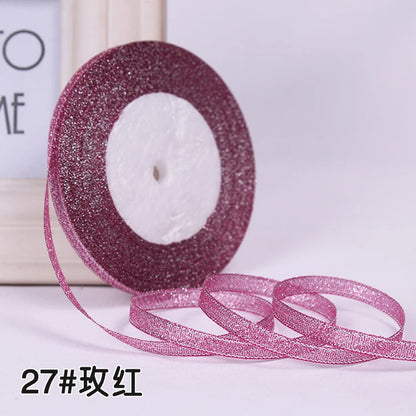 Glitter Satin Ribbon 6mm x 25 Yards – Wedding, Party & Gift Wrapping