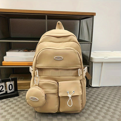 Large Capacity School Backpack with Coin Purse