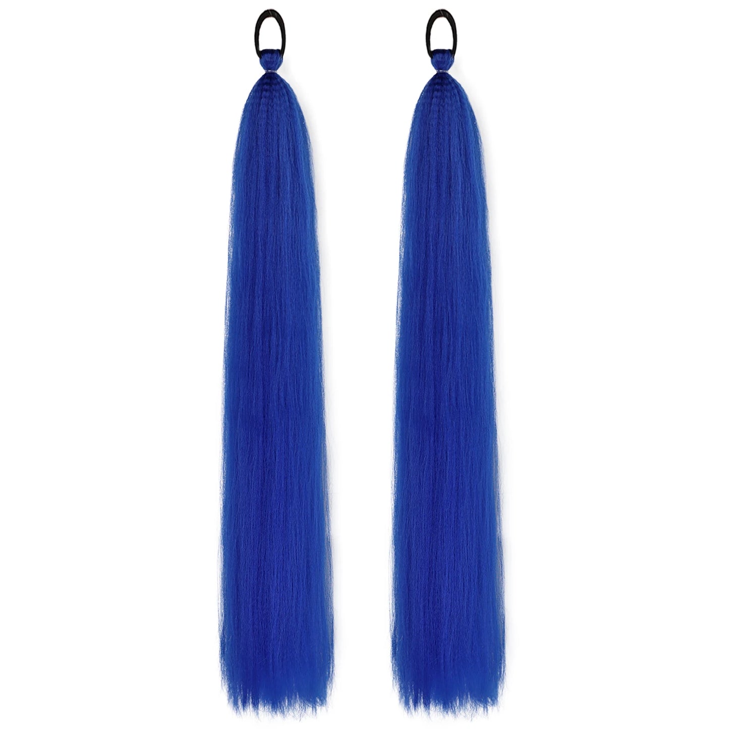 Synthetic Ponytail Extension – Long Straight Wrap-Around Hairpiece (2 Pcs)