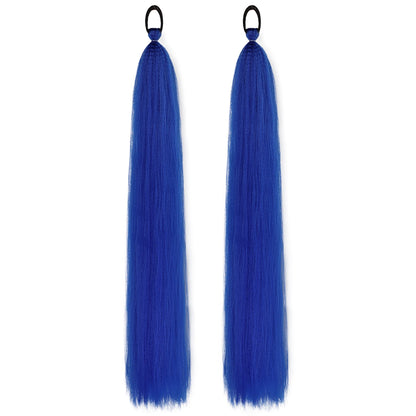 Synthetic Ponytail Extension – Long Straight Wrap-Around Hairpiece (2 Pcs)