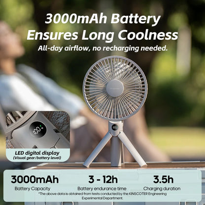 Handheld Folding Fan 3600mAh Rechargeable Desktop & Portable