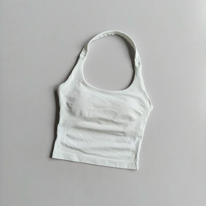 Women's Halter Neck High Support Sports Bra – Backless Yoga Top