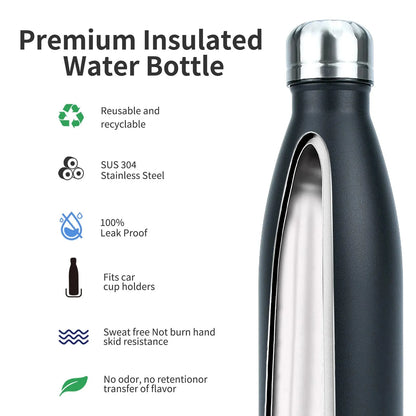 Insulated Water Bottle 500ml – Double Wall Stainless Steel Vacuum Flask