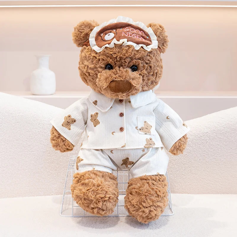 Pajama Teddy Bear Plush Stuffed Animal with Sleep Mask