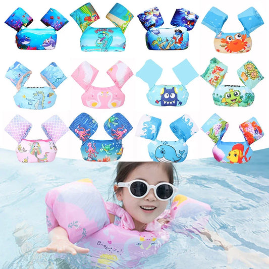 Kids Swim Float Vest with Arm Bands – Cartoon Pool Safety Jacket