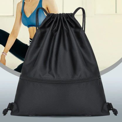 Drawstring Backpack – Lightweight Sports Gym Bag with Zipper Pocket