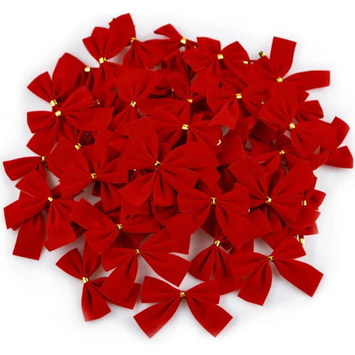 Christmas Bow Ornaments – Mini Bowknot Tree Decorations 12/24/36 Pack