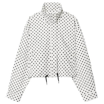 Women's Polka Dot Bomber Jacket – Oversized Zip-Up Outerwear