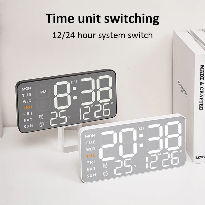 LED Digital Alarm Clock with Temperature Display & Remote Control