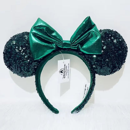 Minnie Mouse Sequin Ears Headband with Bow – Disney Park Style