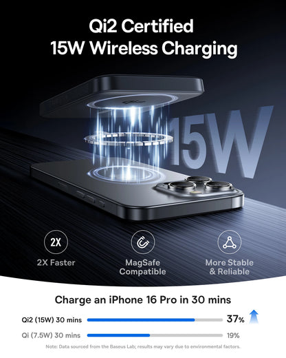 Baseus Qi2 Magnetic Power Bank 10000mAh – 25W Wireless & 45W Wired Charging