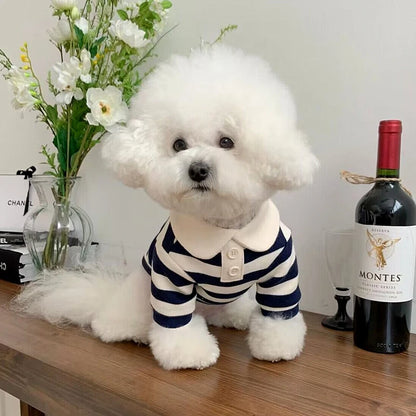 Striped Dog Polo Shirt – Cute Breathable Summer Pet Top