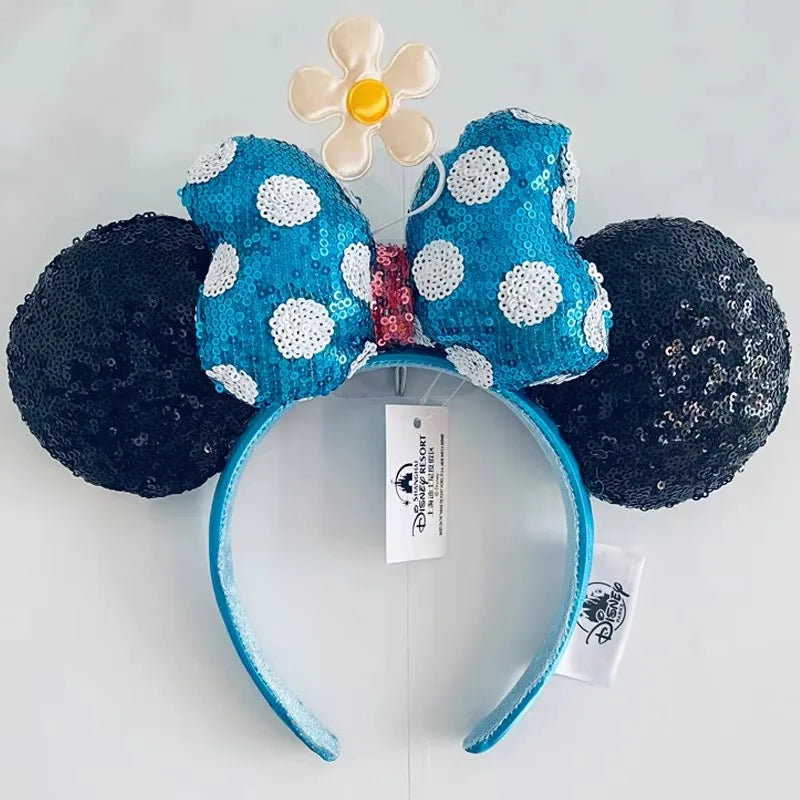 Minnie Mouse Sequin Ears Headband with Bow – Disney Park Style