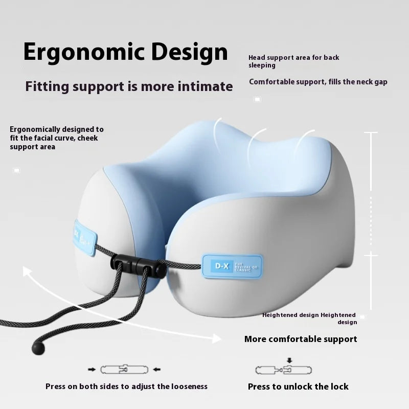 Memory Foam Travel Neck Pillow – U-Shaped, Soft & Ergonomic, 3 Colors