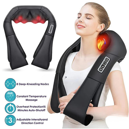 Shiatsu Neck & Shoulder Massager with Heat – U-Shape Deep Kneading