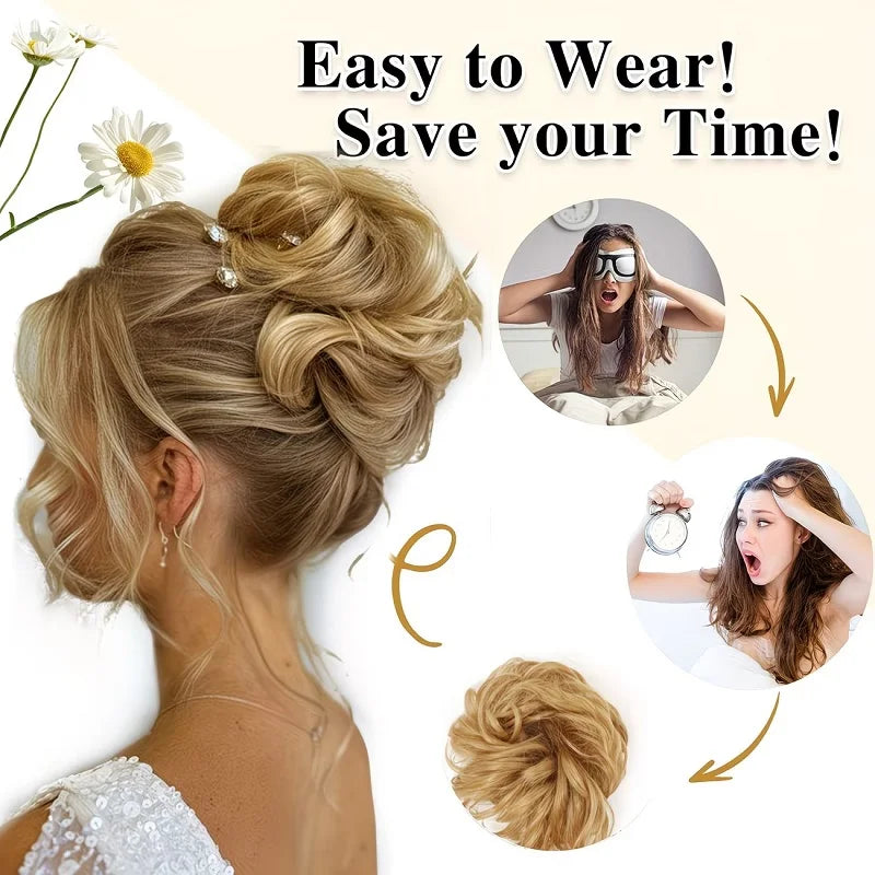 Messy Bun Hairpiece Scrunchie – Synthetic Chignon Hair Extension