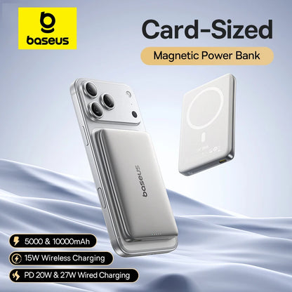 Baseus Magnetic Power Bank – Card-Slim MagSafe Charger 5000mAh / 10000mAh