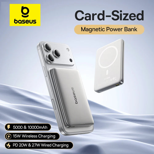 Baseus Magnetic Power Bank – Card-Slim MagSafe Charger 5000mAh / 10000mAh