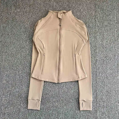 Women's Athletic Running Jacket – Slim Fit Zip-Up Sports Coat
