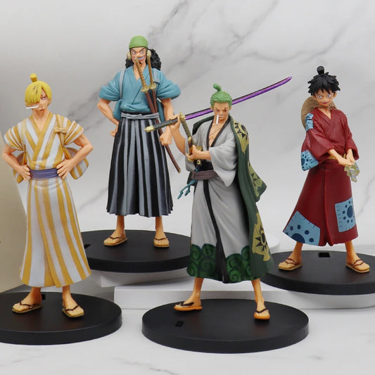 18CM One Piece Luffy Zoro Chopper Nami PVC Action Figures